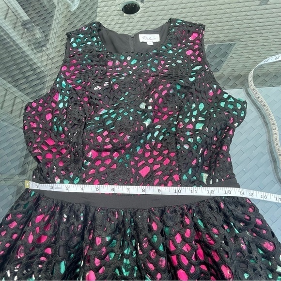 ANTHROPOLOGIE Wolven Black Crochet Lace "Terrace Sheath Dress" Size 8 - Picture 9 of 15